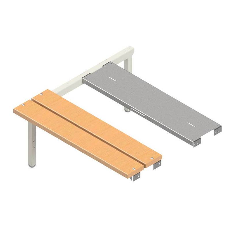 Sittbänk till Klädskåp Esko, B900 x D550 mm, Höjd 410 mm, Grå laminat, Start