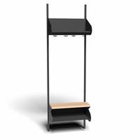 Inredningssystem BST, grundsektion, 600x300x270 mm, inkl. sittbänk, utan m-vägg