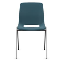 Staplingsbar stol Ana, helt Ljusblå Polypropylen. Grå 4-bensstativ, B495xD515 mm, sitthöjd 430 mm. Plastfot