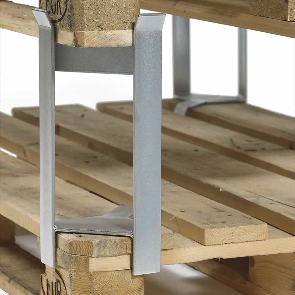 Palldistans för pall mot pall, max bel. 1000 kg, sats om 2 st vänster/2 st höger