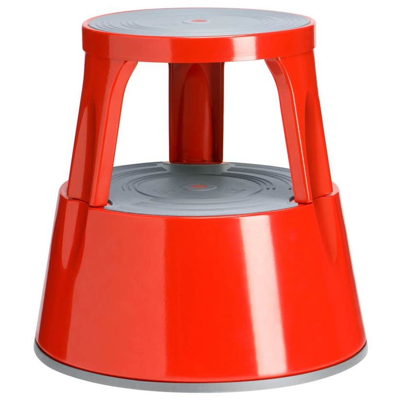 Stegpall i metall, med hjul, höjd 380 mm, diameter 430/290 mm, kap. 150 kg