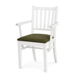 Karmstol Ester, B570 x D540 x H860 mm, stativ vit bets, klädsel Gabriel Cura grön