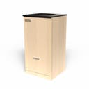 Miljödisk 3 fraktioner, 90 liters kärl med toppmatning, frontlucka, 2 st 25 liters kärl i låda med täckt lådfront, Björk