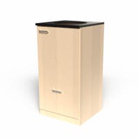 Miljödisk 3 fraktioner, 90 liters kärl med toppmatning, frontlucka, 2 st 25 liters kärl i låda med täckt lådfront, Björk