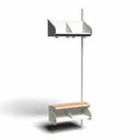 Inredningssystem BST, påb.sekt., 600x300x270 mm, med bänk & m-vägg, 2 platser