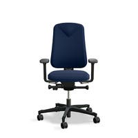 Arbetsstol Höganäs 280 Small med hög rygg och 4D armstöd, stor ställbarhet, tyg Select