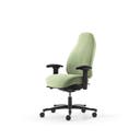 Kontorsstol Malmstolen 7000 med hög rygg, Dux-sits, armstöd Corona, hjul för hårda golv, Tyg Capture 6501 Grön