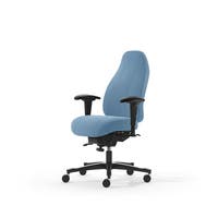 Kontorsstol Malmstolen 4000 med hög rygg, Dux-sits, armstöd Corona, hjul för hårda golv, Tyg Capture 4901 Blå