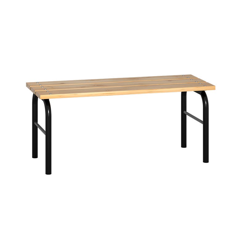 Bänk fristående, längd 1500 mm, massiv klarlackad furu
