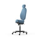 Sadelstol Malmstolen Active H5 med hög rygg, nackstöd i tyg, hjul för hårda golv, Tyg Capture 4901 Blå