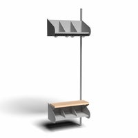 Inredningssystem BST, påb.sekt., 600x300x270 mm, med bänk & m-vägg, 3 platser