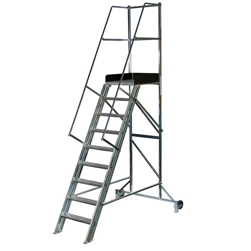 Trappa med räck höjd plattform 1800 mm