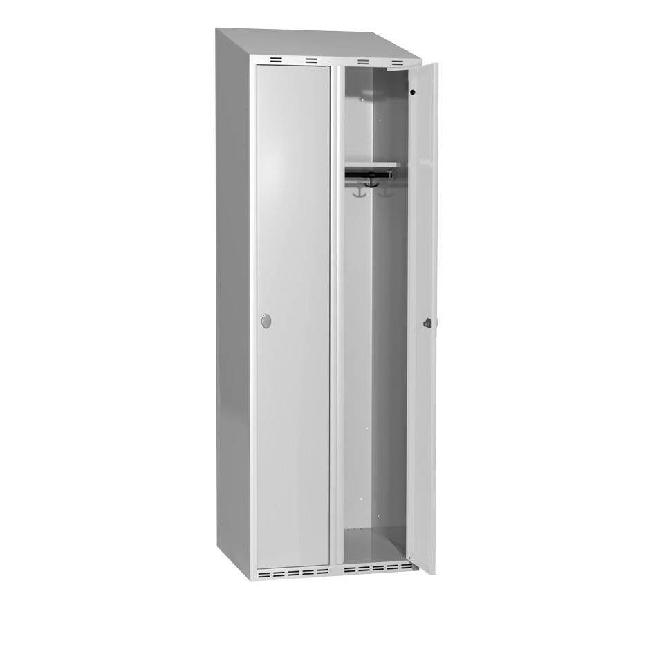 Klädskåp utan underrede, 2 st 300 mm skåp i bredd , 600x550x1900 mm , klinka