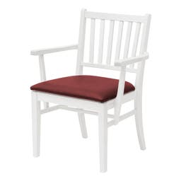 Karmstol Ester, B570 x D540 x H860 mm, stativ vit bets, klädsel konstläder Nevotex Illusion röd