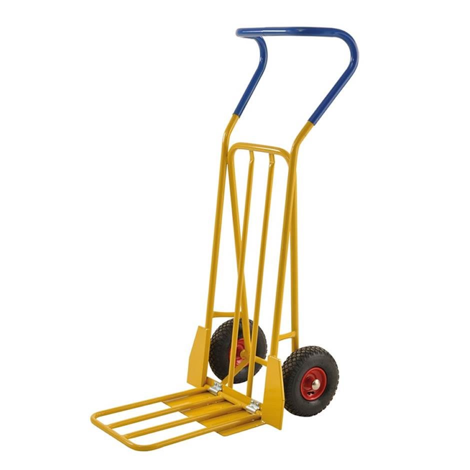 Magasinkärra m högt bygelhandtag o fällbart laststöd, B560xH1320 mm, kap. 250 kg
