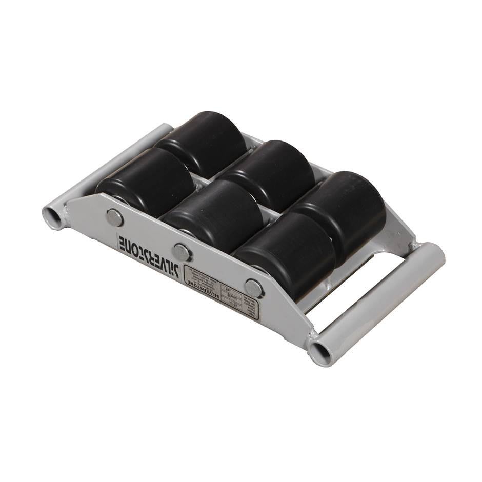 Maskinskridsko med 6 st fasta rullar, 260x230x105 mm, max belastning 6000 kg