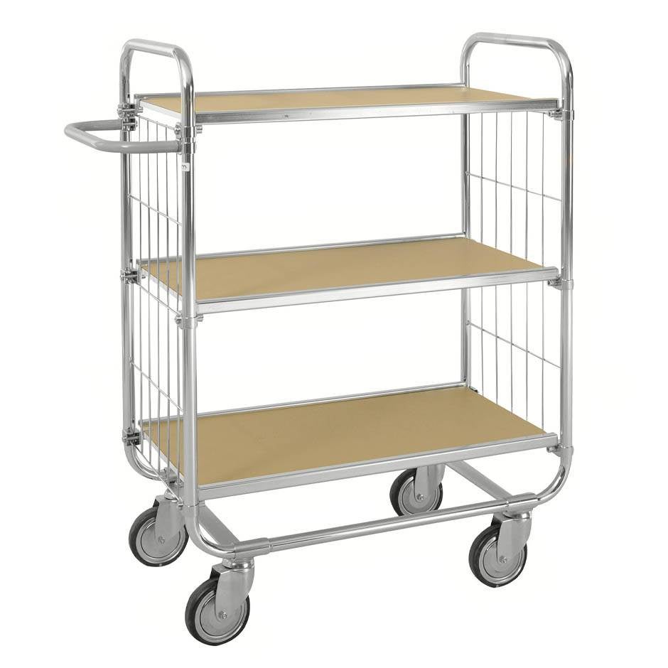 Plockvagn Flex 250 ESD, 3 plan, 815x470x1120 mm, kap. 250 kg, ESD-plan, broms