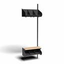 Inredningssystem BST, påb.sekt., 600x300x270 mm, med bänk & m-vägg, 3 platser