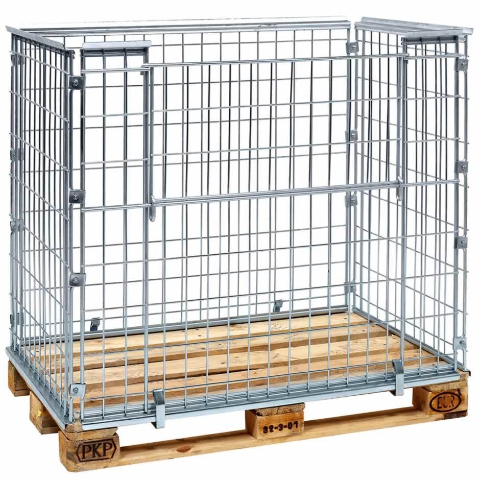 Staplingsbar pallram L1220xB820xH1020 mm, grind på långsida, elförzinkad