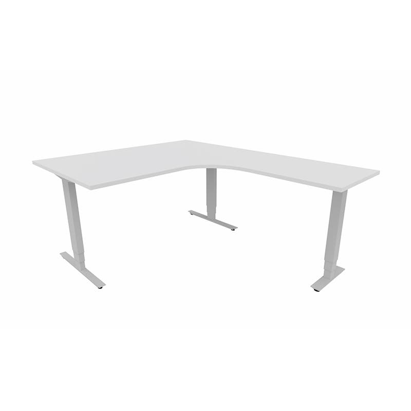 Höj- och sänkbart hörnskrivbord Sense Aero, 1400 x 2000 mm