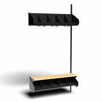 Inredningssystem BST, påb.sekt., 1000x300x270 mm, med bänk & m-vägg, 5 platser