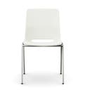 Staplingsbar stol Ana, helt  Vit Polypropylen. Grå 4-bensstativ, B495xD515 mm, sitthöjd 430 mm. Filtfot