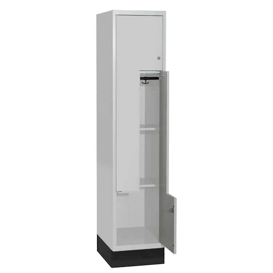 Skolskåp SMT, sockel, 2x1 Z-dörr, skåpbredd 300 mm, 300x550x1892 mm, cylinderlås