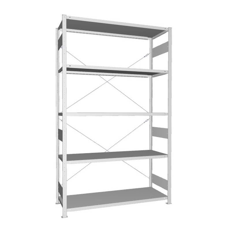 Lagerhylla Meta Quick Plus, start, galv, 2500x1500x500 mm, 5 plan, 200 kg/plan