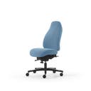 Kontorsstol Malmstolen 4000 med hög rygg, Dux-sits, hjul för hårda golv, Tyg Capture 4901 Blå