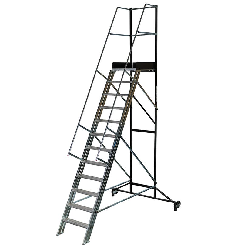 Trappa med räck höjd plattform 2000 mm