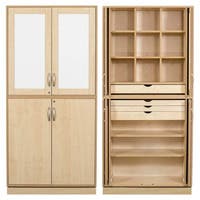 Slöjdskåp Sjöbergsskåpet 1, med garnfack, 2 st hyllplan & 4 lådor