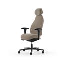 Kontorsstol Malmstolen 7000 med hög rygg, Dux-sits, nackstöd i tyg, armstöd Corona, hjul hårda golv, Tyg Capture 5103 Beige
