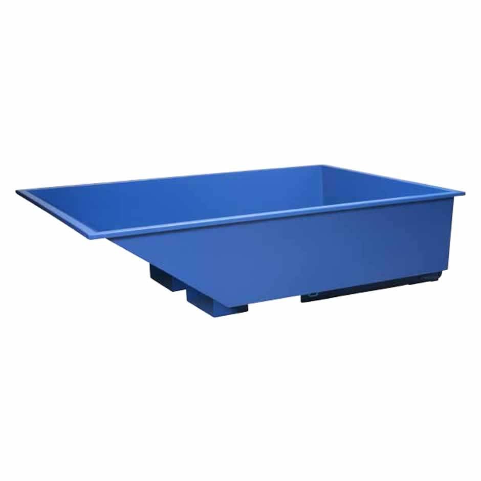 Lågbyggd tipplåda 750l , 1675x1495x525 mm , blå lackerad