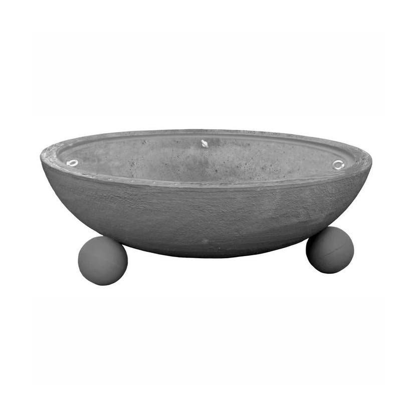 Blomkruka Engla Basic Medium, betong, med fötter, rund 1180 mm, H510 mm