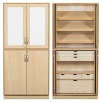 Slöjdskåp Sjöbergsskåpet 1, med 2 st hyllplan, 3 lutande hyllplan & 7 lådor