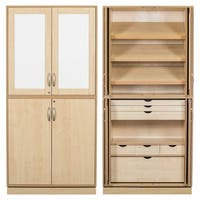 Slöjdskåp Sjöbergsskåpet 1, med 2 st hyllplan, 3 lutande hyllplan & 7 lådor