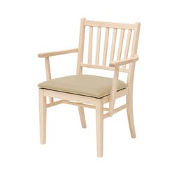 Karmstol Ester, B570 x D540 x H860 mm, stativ björk, klädsel konstläder Nevotex Illusion beige