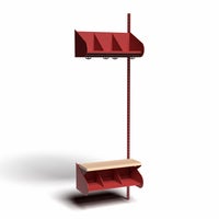 Inredningssystem BST, påb.sekt., 600x300x270 mm, med bänk & m-vägg, 3 platser