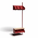 Inredningssystem BST, påb.sekt., 600x300x270 mm, med bänk & m-vägg, 3 platser