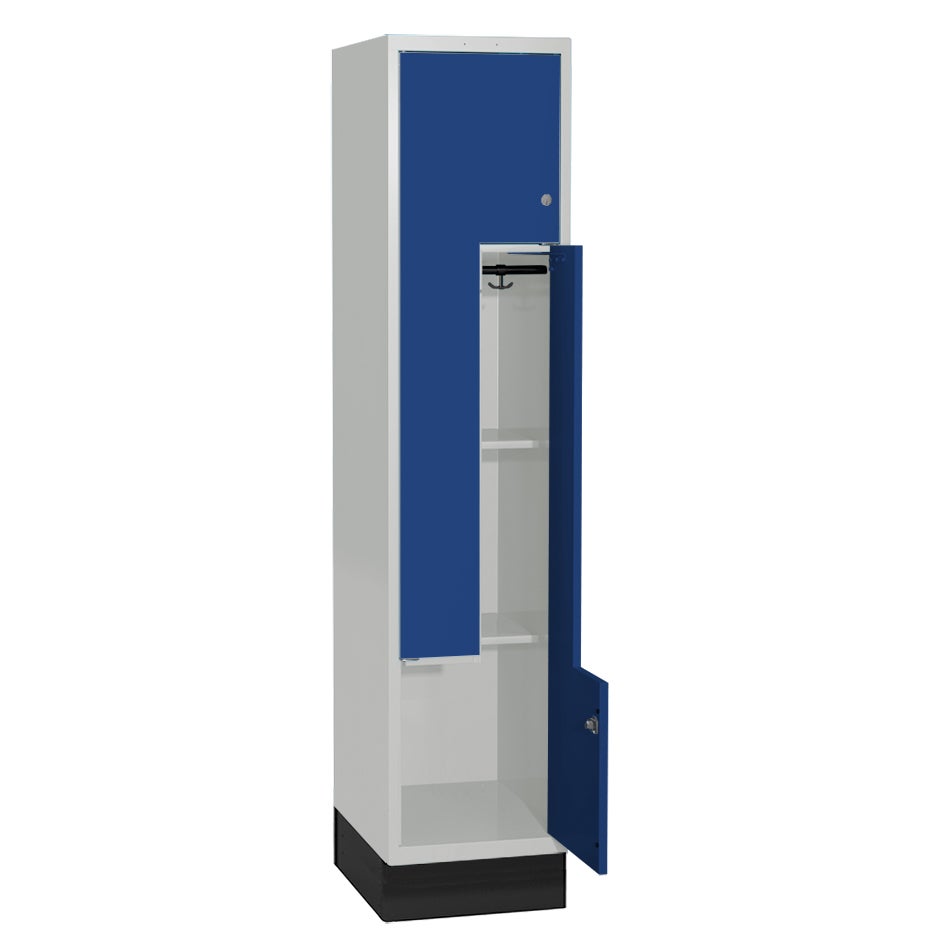 Skolskåp SMT, sockel, 2x1 Z-dörr, skåpbredd 300 mm, 300x550x1892 mm, klinka