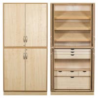 Slöjdskåp Sjöbergsskåpet 1, med 2 st hyllplan, 3 lutande hyllplan & 7 lådor