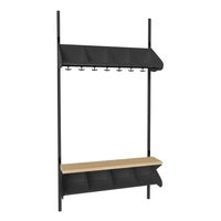 Inredningssystem BST, grundsekt., 800x300x270 mm, med bänk & m-vägg, 4 platser