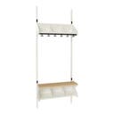 Inredningssystem BST, grundsekt., 600x300x270 mm, med bänk & m-vägg, 3 platser