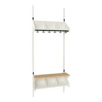 Inredningssystem BST, grundsekt., 600x300x270 mm, med bänk & m-vägg, 3 platser