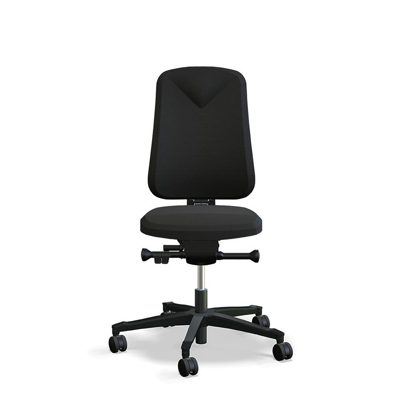 Arbetsstol Höganäs 280 Small med hög rygg, stor ställbarhet, tyg Select