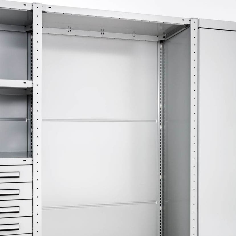 Ryggplåt 3000x1300 mm, för Meta Quick Plus stålhylla, inkl skruvsats