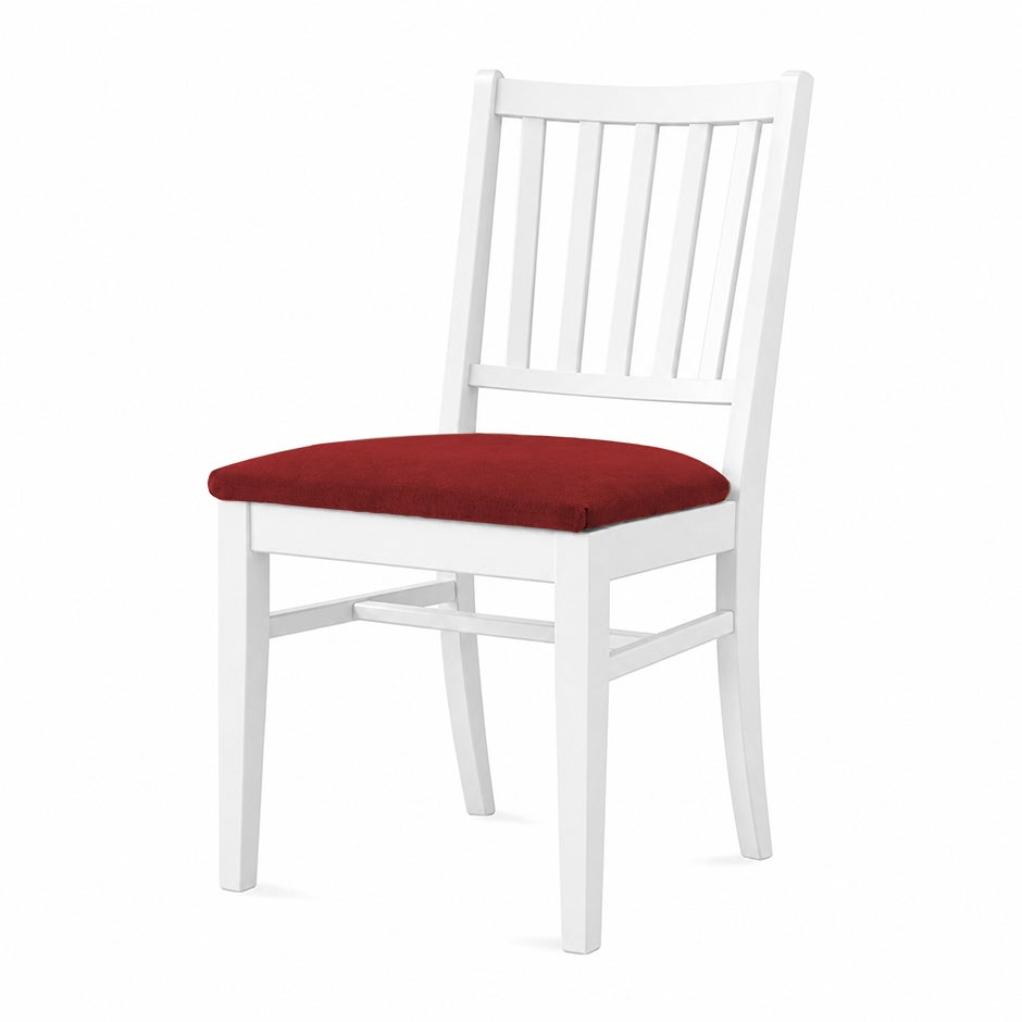 Stol Ester, B470 x D540 x H860 mm, stativ vit bets, klädsel Gabriel Step röd