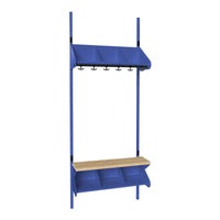 Inredningssystem BST, grundsekt., 600x300x270 mm, med bänk & m-vägg, 3 platser