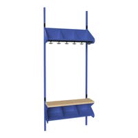 Inredningssystem BST, grundsekt., 600x300x270 mm, med bänk & m-vägg, 3 platser