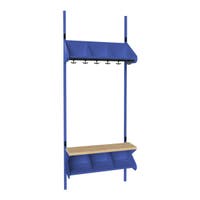 Inredningssystem BST, grundsekt., 900x300x270 mm, med bänk & m-vägg, 3 platser